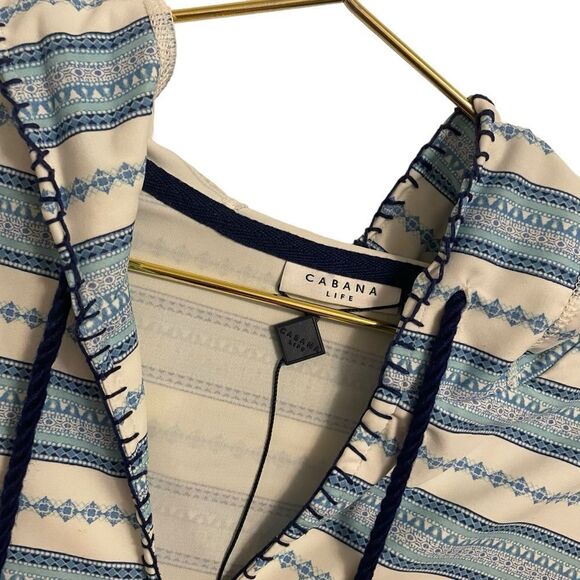 Cabana Life Jewel Bay Stripe Hooded Coverup Size Small NWOT - Picture 4 of 9